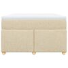 vidaXL Κρεβάτι Boxspring με Στρώμα Κρεμ 120x190 εκ. Υφασμάτινο