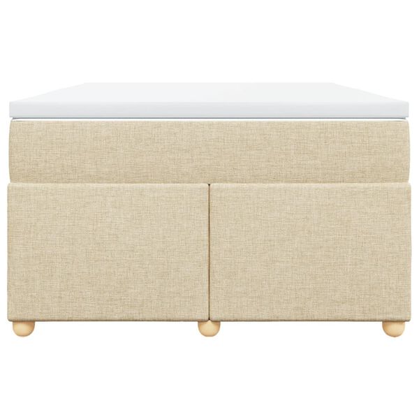 vidaXL Κρεβάτι Boxspring με Στρώμα Κρεμ 120x190 εκ. Υφασμάτινο