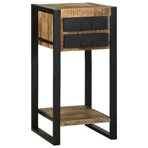 vidaXL End Table με συρτάρι Καφέ 40 x 40 x 80 cm Στερεό ξύλο μάνγκο