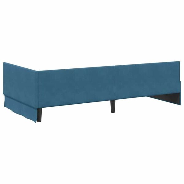 vidaXL Κρεβάτι Γωνίας Μπλε 100 x 200 cm Βελούδο και Εργοστασιακό ξύλο