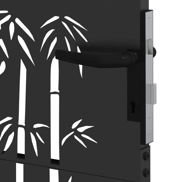 vidaXL Πύλη Κήπου Μαύρο 105 x 125 cm Ατσάλι με Επικάλυψη Πούδρας