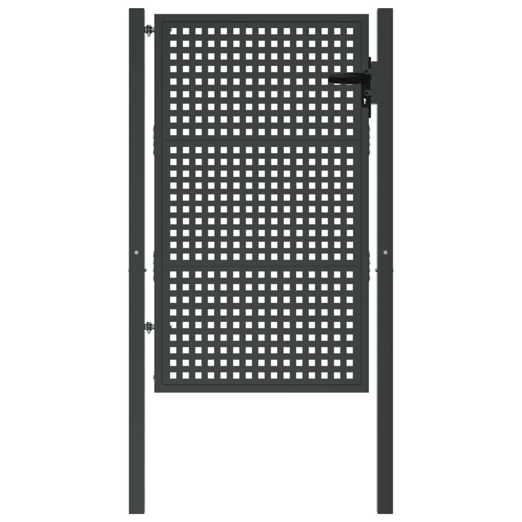 vidaXL Πύλη Κήπου Ανθρακί 105 x 175 εκ. Ατσάλινη