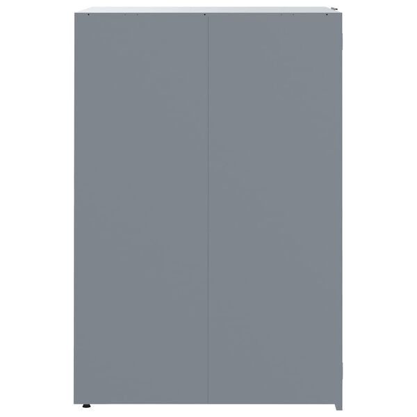 vidaXL Πλαίσιο Κάδων Απορριμμάτων 2 Κάδοι Γκρι 138x79x117 εκ. Ατσάλι