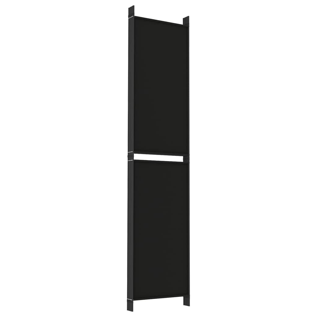 vidaXL Διαχωριστικό Δωματίου με 6 Πάνελ Μαύρο 300x220 εκ. από Ύφασμα