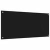 vidaXL Πίσω Πάνελ Κουζίνας 2 pcs Μαύρο 110 x 50 cm σκληρυμένο γυαλί