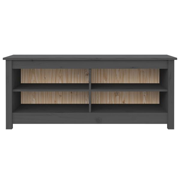vidaXL Παπουτσοθήκη Γκρι 110 x 38 x 45,5 εκ. από Μασίφ Ξύλο Πεύκου