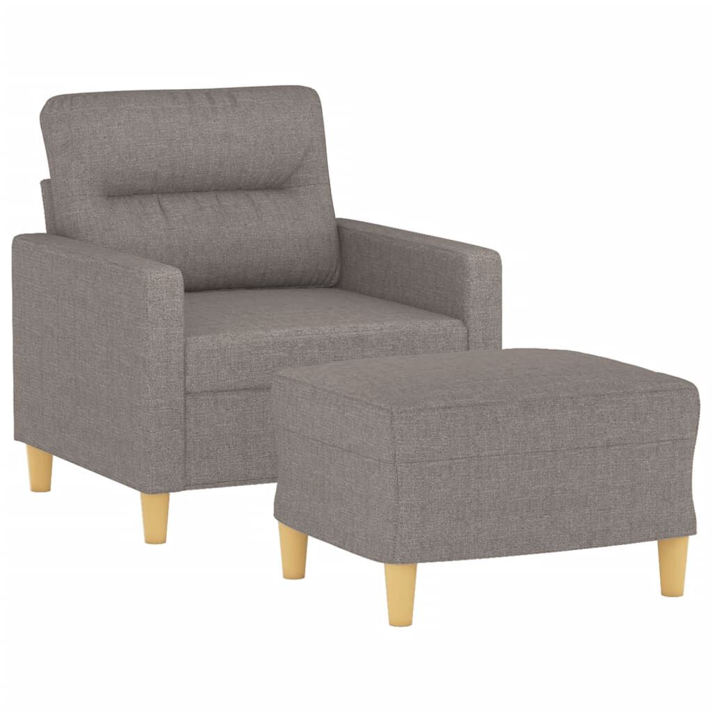 vidaXL Πολυθρόνα Taupe 60 εκ. από Υφασμάτινη με Υποπόδιο
