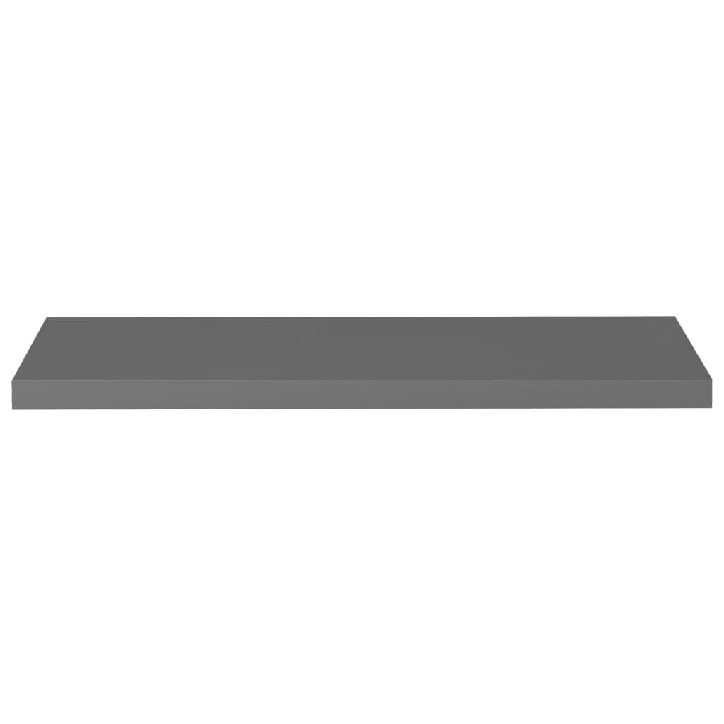 vidaXL Ράφι Τοίχου Γυαλιστερό Γκρι 90 x 23,5 x 3,8 εκ. MDF