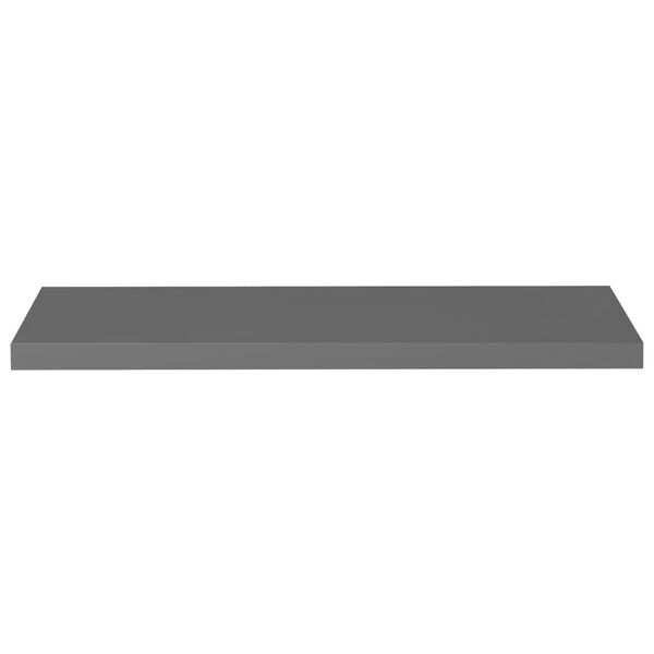 vidaXL Ράφι Τοίχου Γυαλιστερό Γκρι 90 x 23,5 x 3,8 εκ. MDF