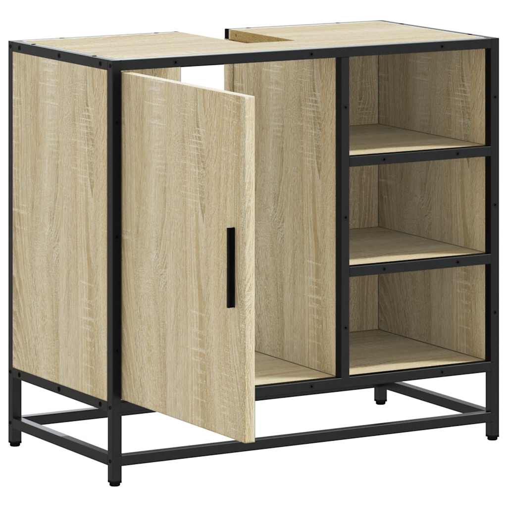 vidaXL Ντουλάπι Νιπτήρα Μπάνιου Sonoma Δρυς 65x33x60 εκ. Επεξ. Ξύλο