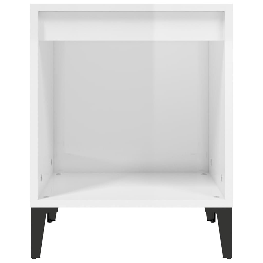 vidaXL Κομοδίνα Γυαλιστερό Λευκό 40x35x50 εκ.
