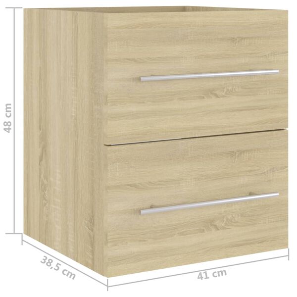 vidaXL Ντουλάπι Νιπτήρα Sonoma Δρυς 41 x 38,5 x 48 εκ. από Επεξ. Ξύλο