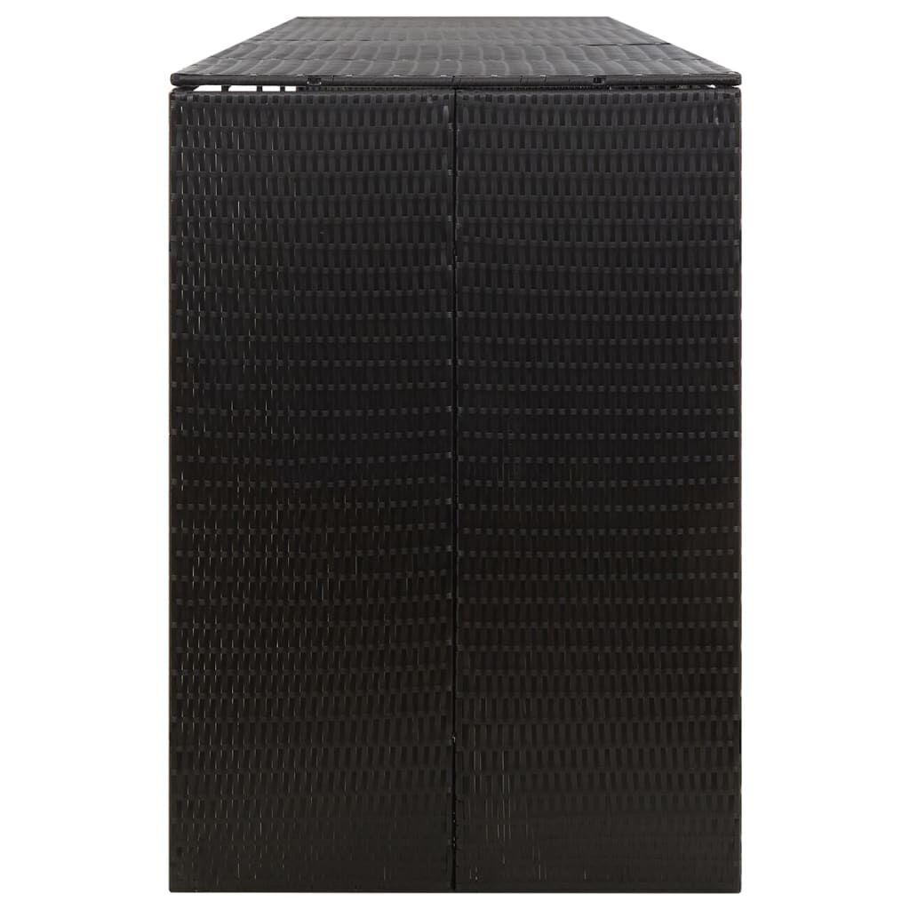 vidaXL Πλαίσιο για Κάδο Απορρ. με Ρόδες Μαύρο 274x80x117εκ Συνθ. Ρατάν