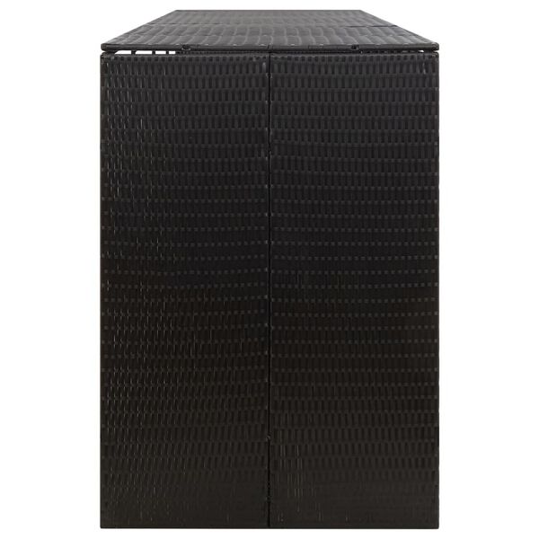 vidaXL Πλαίσιο για Κάδο Απορρ. με Ρόδες Μαύρο 274x80x117εκ Συνθ. Ρατάν