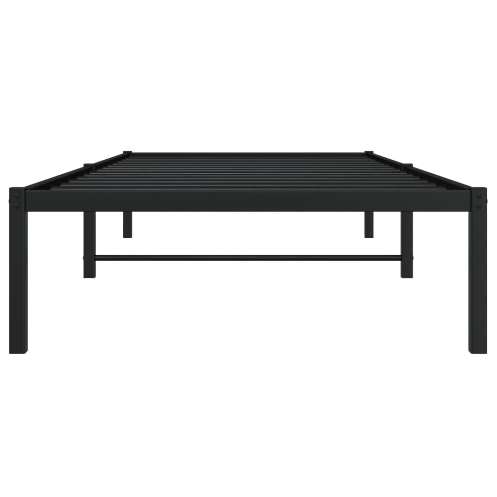 vidaXL Μεταλλικό πλαίσιο κρεβατιού Μαύρο 90x200 cm