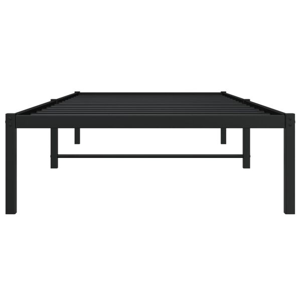 vidaXL Μεταλλικό πλαίσιο κρεβατιού Μαύρο 90x200 cm