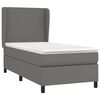 vidaXL Κρεβάτι Boxspring με Στρώμα Γκρι 90x200 εκ. από Συνθετικό Δέρμα
