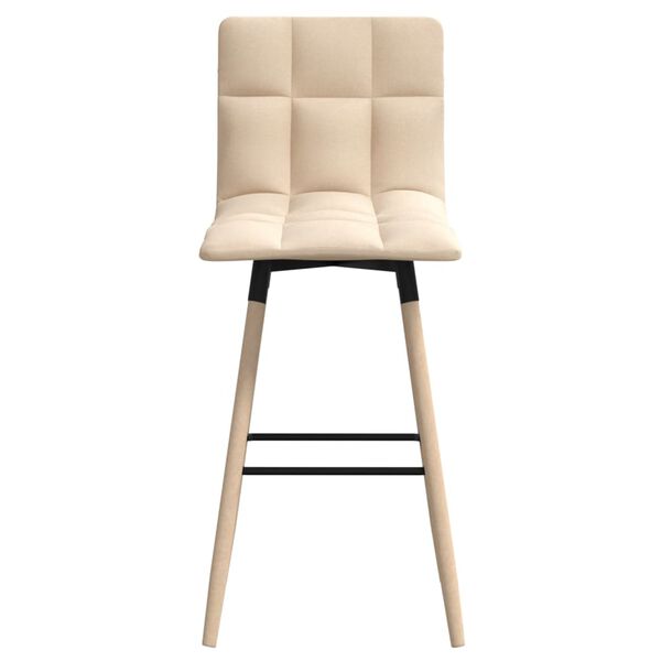 vidaXL Σκαμπό Μπαρ 2 τεμ. Κρεμ Υφασμάτινα