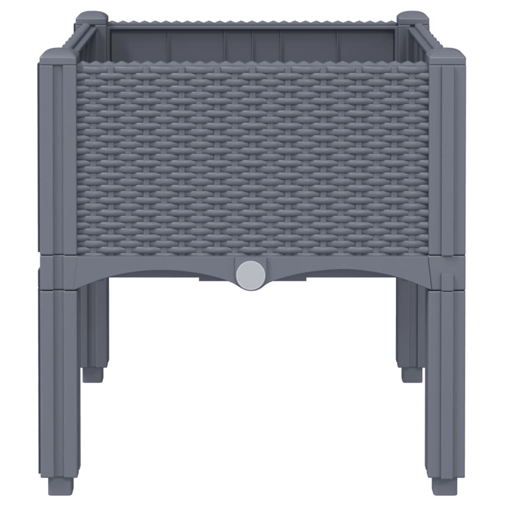 vidaXL Ζαρντινιέρα Κήπου με Πόδια Γκρι 40x40x42 εκ. από Πολυπροπυλένιο