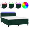vidaXL &Kappa;&rho;&epsilon;&beta;ά&tau;&iota; Boxspring &mu;&epsilon; &Sigma;&tau;&rho;ώ&mu;&alpha; & LED &Sigma;&kappa;. &Pi;&rho;ά&sigma;&iota;&nu;&omicron; 140x190&epsilon;&kappa; &Beta;&epsilon;&lambda;&omicron;ύ&delta;&omicron;