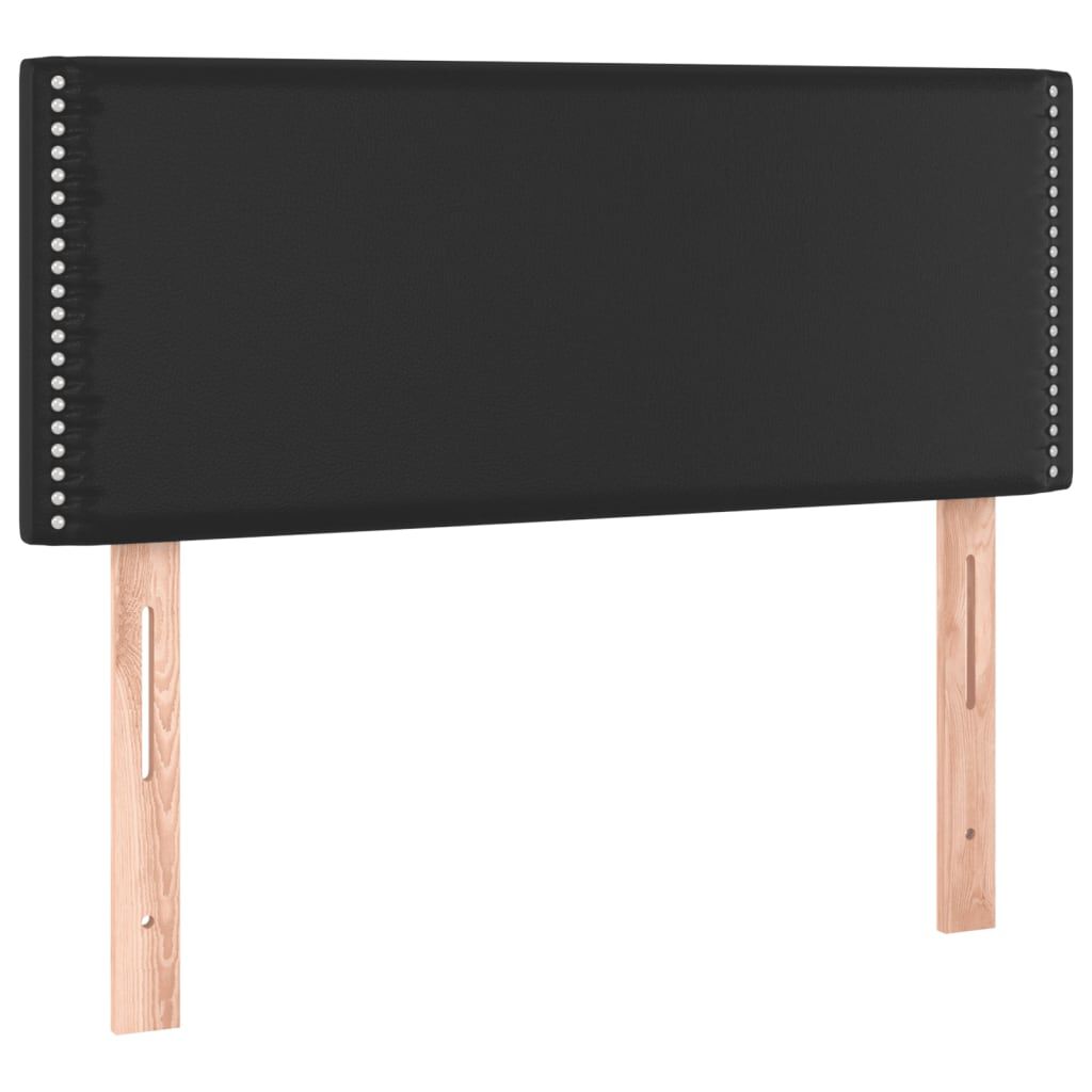 vidaXL Κρεβάτι Boxspring με Στρώμα Μαύρο 90x200εκ. από Συνθετικό Δέρμα