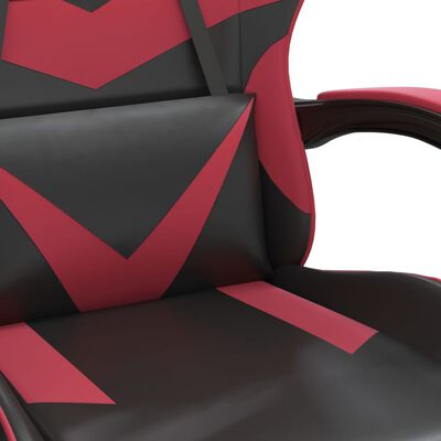 vidaXL Καρέκλα Gaming Περιστρ. Υποπόδιο Μαύρο/Μπορντό Συνθετικό Δέρμα