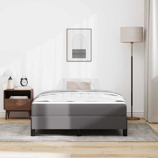 vidaXL Κρεβάτι Άλλο Γκρι 120 x 190 cm Τεχνητό δέρμα