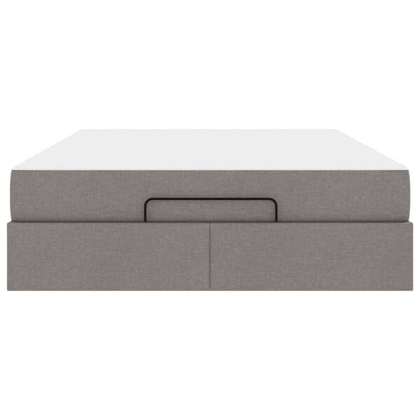 vidaXL Σκελετός Κρεβατιού με αποθήκευση Taupe 160 x 200 cm ύφασμα