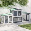 vidaXL Κλουβί Κουνελιών Μεγάλο Γκρι/Λευκό 201 x 45 x 85 εκ. Ξύλινο