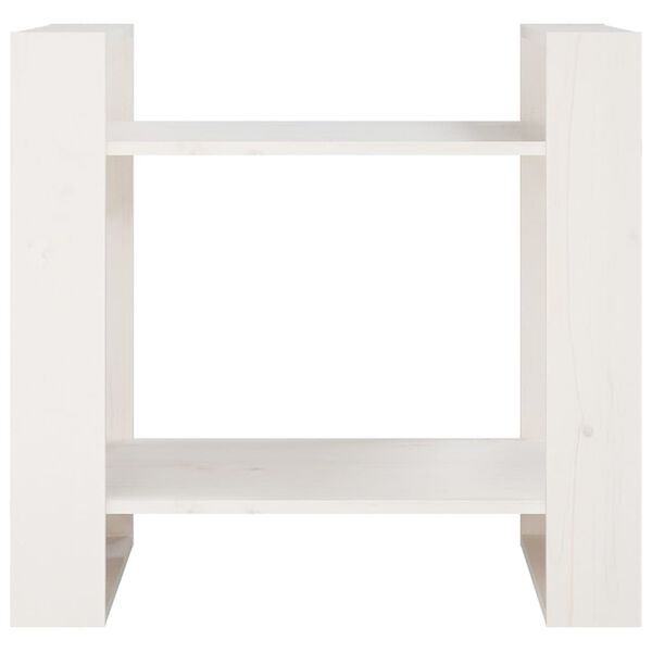 vidaXL Βιβλιοθήκη/Διαχωριστικό Χώρου Λευκό 60x35x57 εκ. Μασίφ Πεύκο