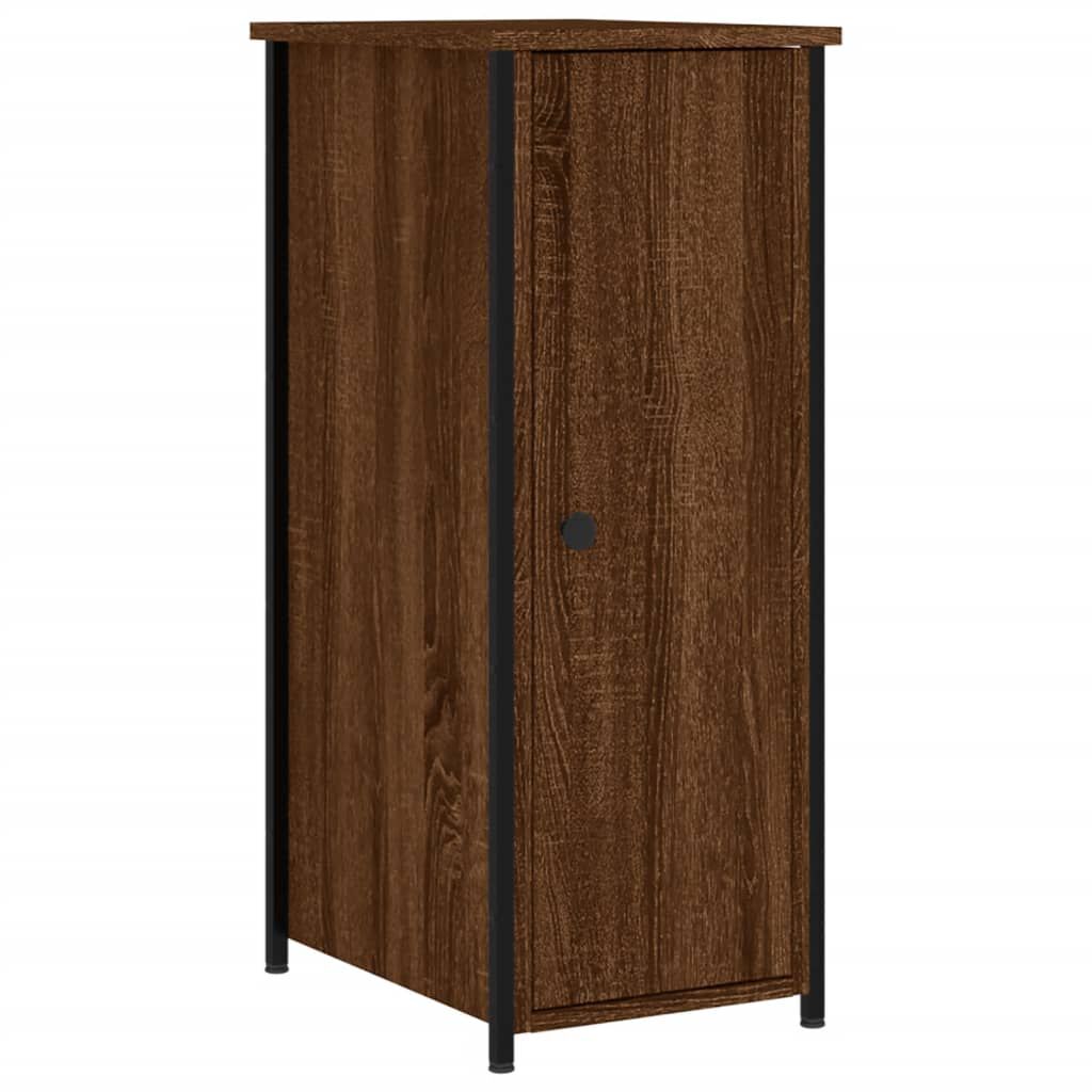 vidaXL Κομοδίνα 2 τεμ. Καφέ Δρυς 32x42x80 εκ. Επεξεργασμένο Ξύλο