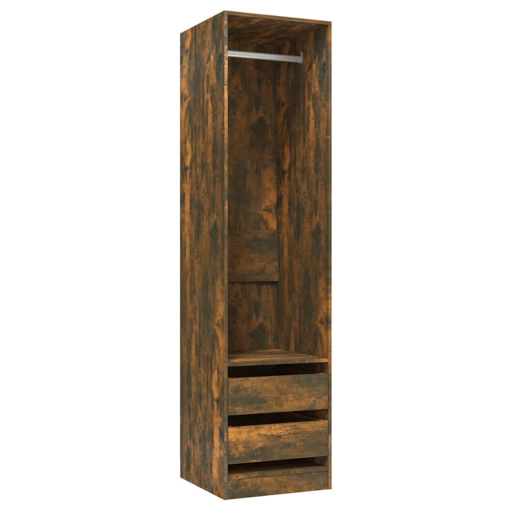 vidaXL Ντουλάπα με Συρτάρια Καπνιστή Δρυς 50x50x200 εκ. Επεξεργ. Ξύλο