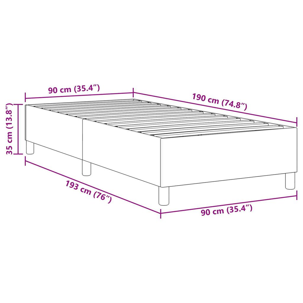 vidaXL Κρεβάτι με ελατήρια Μπλε 90 x 190 cm Βελούδο