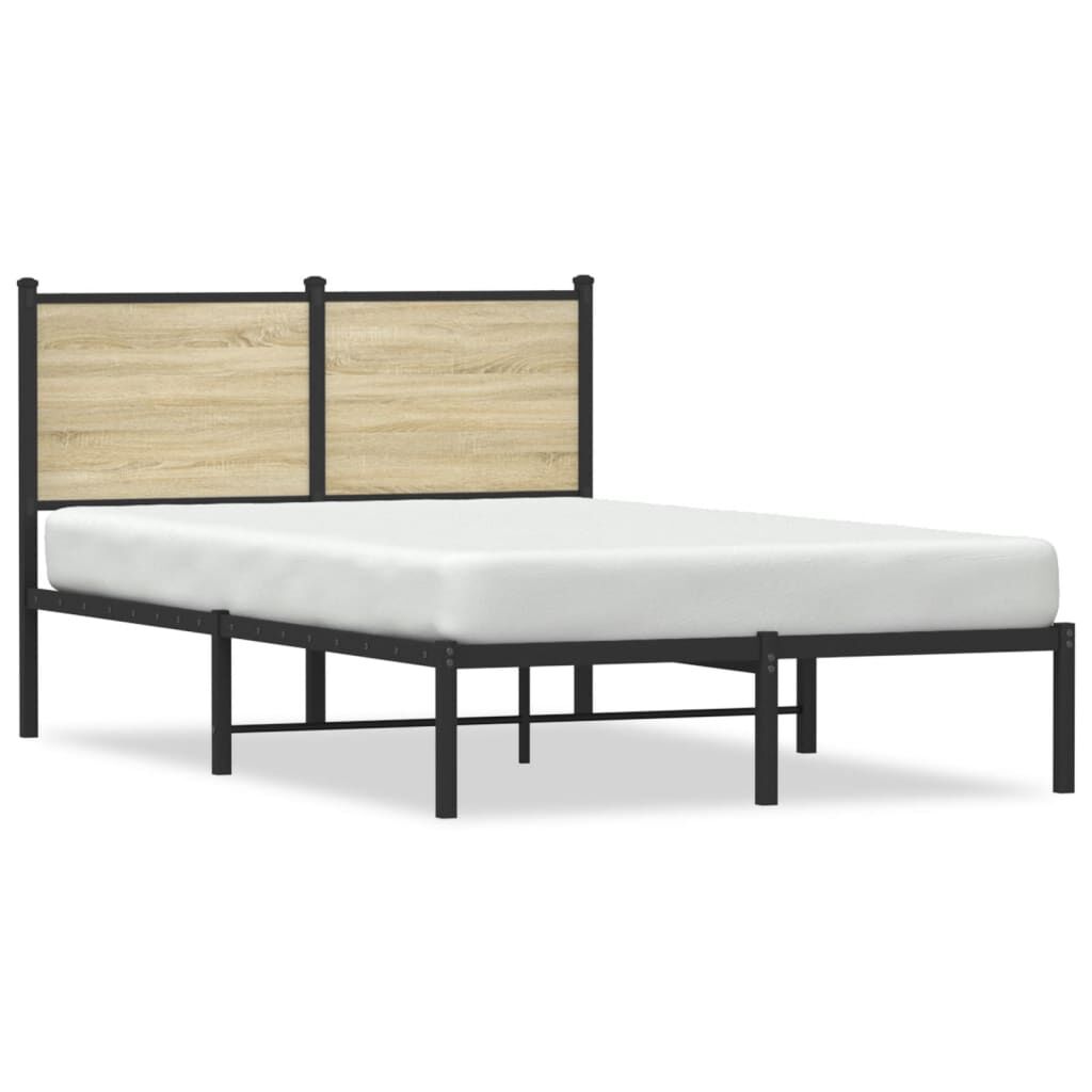 vidaXL Σκελετός Κρεβ. Χωρίς Στρώμα Sonoma Δρυς 120x200 εκ. Μεταλλικό