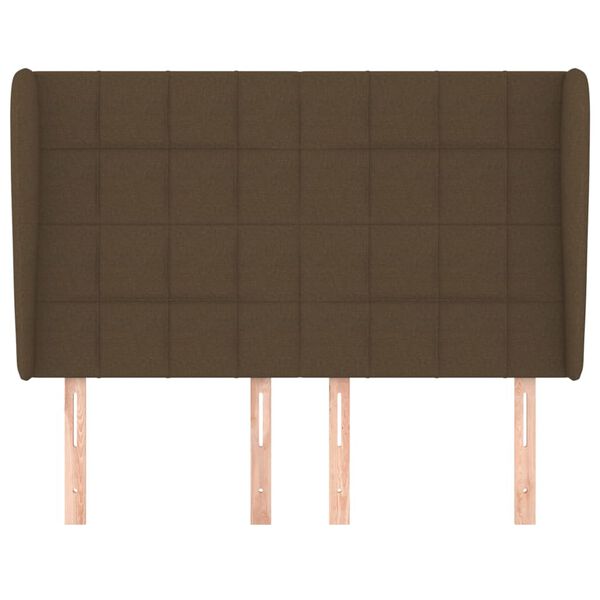 vidaXL Κεφαλάρι με Πτερύγια Σκούρο Καφέ 147x23x118/128 εκ.Υφασμάτινο