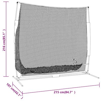 vidaXL Δίχτυ Εξάσκησης Γκολφ Μαύρο/Πορτοκ. 215x107x216 εκ. Πολυεστέρας