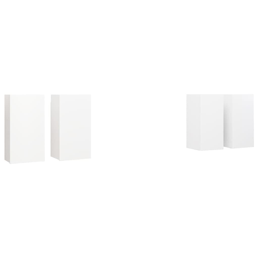 vidaXL Έπιπλα Τηλεόρασης 4 τεμ. Λευκά 30,5 x 30 x 60 εκ. Επεξ. Ξύλο
