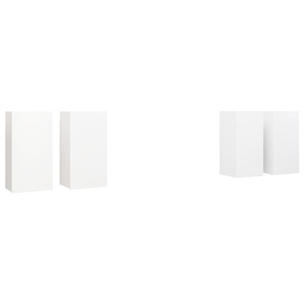 vidaXL Έπιπλα Τηλεόρασης 4 τεμ. Λευκά 30,5 x 30 x 60 εκ. Επεξ. Ξύλο