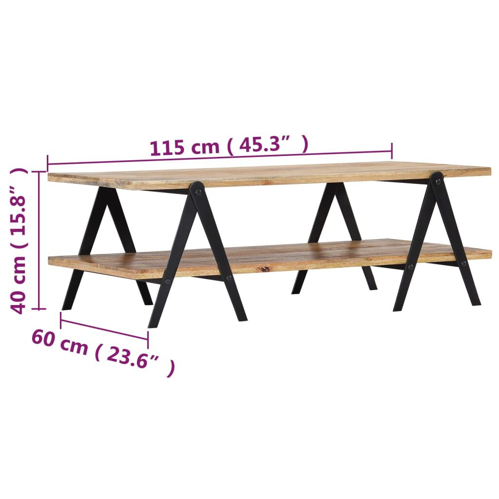vidaXL Τραπεζάκι Σαλονιού 115 x 60 x 40 εκ. από Μασίφ Ξύλο Μάνγκο