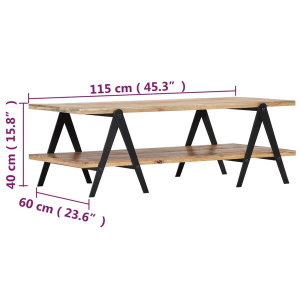 vidaXL Τραπεζάκι Σαλονιού 115 x 60 x 40 εκ. από Μασίφ Ξύλο Μάνγκο