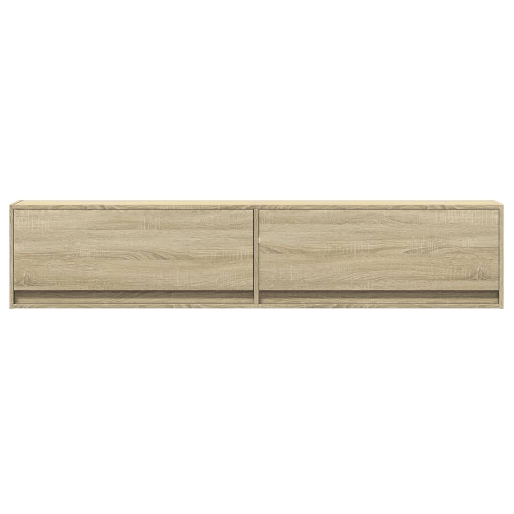vidaXL Έπιπλο Τοίχου Τηλεόρασης με LED Sonoma Δρυς 180x31x38 εκ.