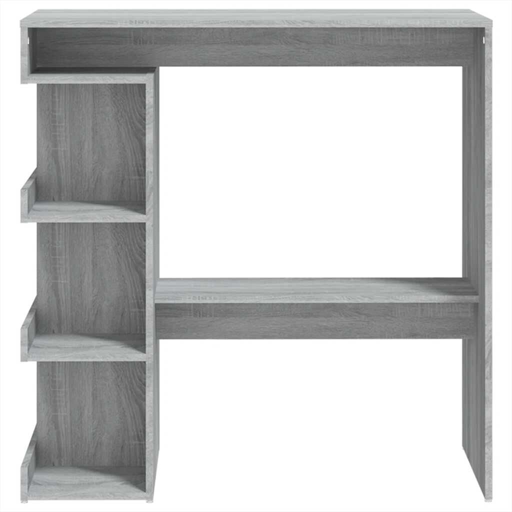 vidaXL Τραπέζι Μπαρ με Ράφια Γκρι Sonoma 100x50x101,5 εκ.