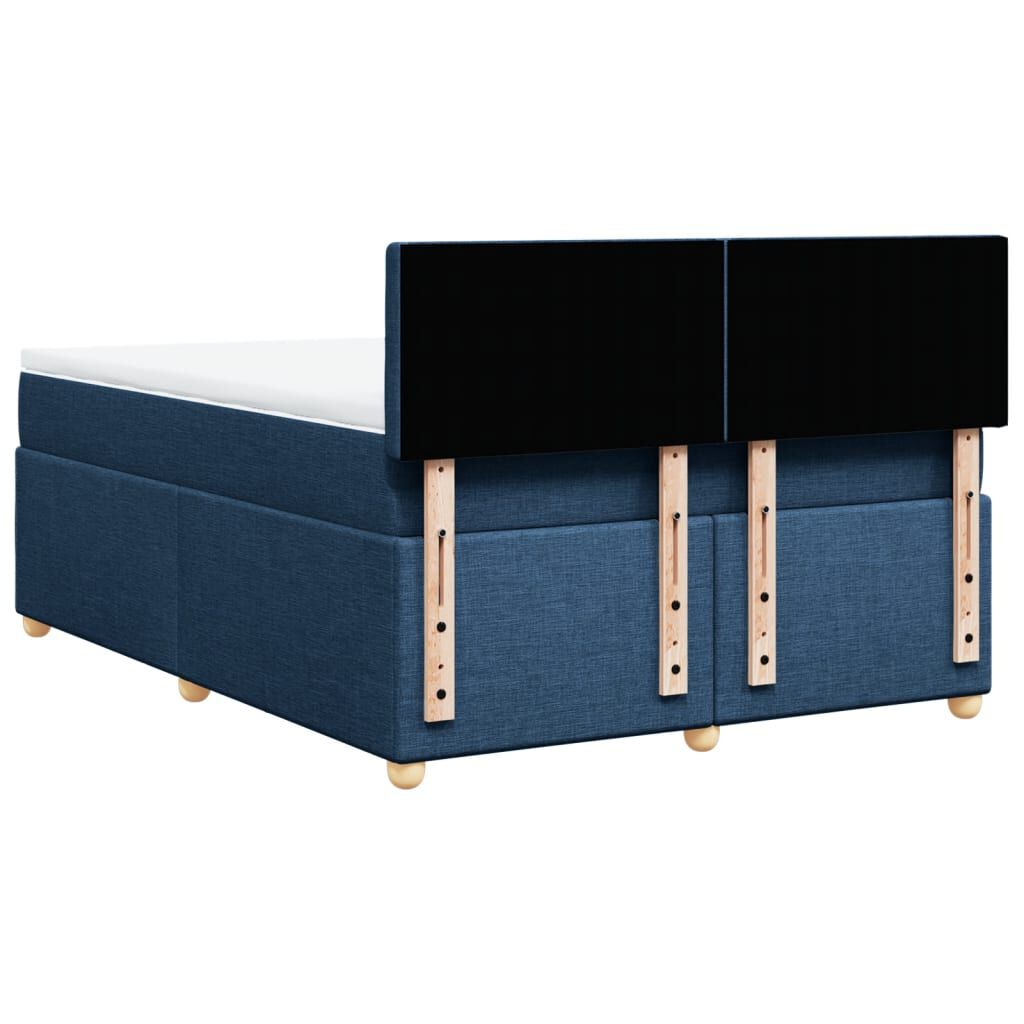 vidaXL Κρεβάτι Boxspring με Στρώμα Μπλε 160x200 εκ. Υφασμάτινο