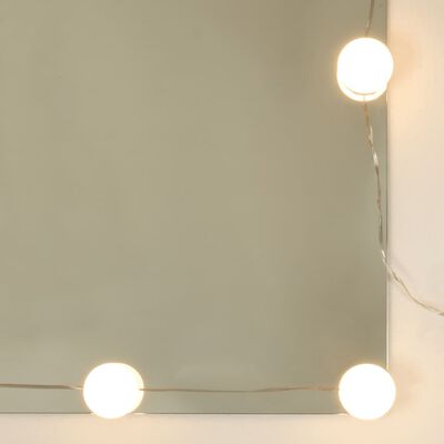 vidaXL Έπιπλο Καθρέπτη με LED Γυαλιστερό Λευκό 60x31,5x62 εκ.