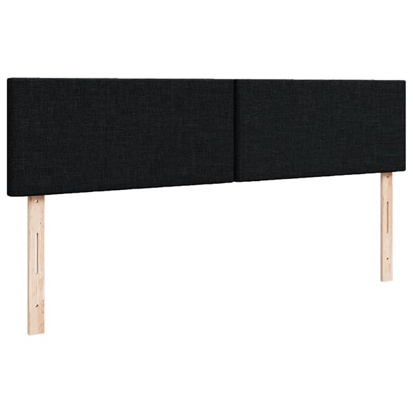 vidaXL Οθωμανικό κρεβάτι με στρώμα Μαύρο 200x200 cm Ύφασμα