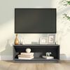 vidaXL Έπιπλο Τηλεόρασης Γκρι 90x35x35 εκ. από Μασίφ Ξύλο Πεύκου