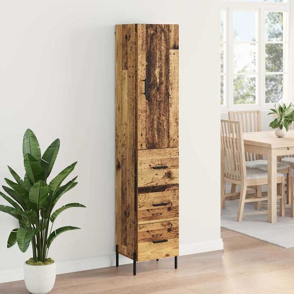 vidaXL Highboard &Pi;&alpha;&lambda;&iota;ό &Xi;ύ&lambda;&omicron; 34,5 x 34 x 180 &epsilon;&kappa;. &Epsilon;&pi;&epsilon;&xi;&epsilon;&rho;&gamma;&alpha;&sigma;&mu;έ&nu;&omicron; &xi;ύ&lambda;&omicron;
