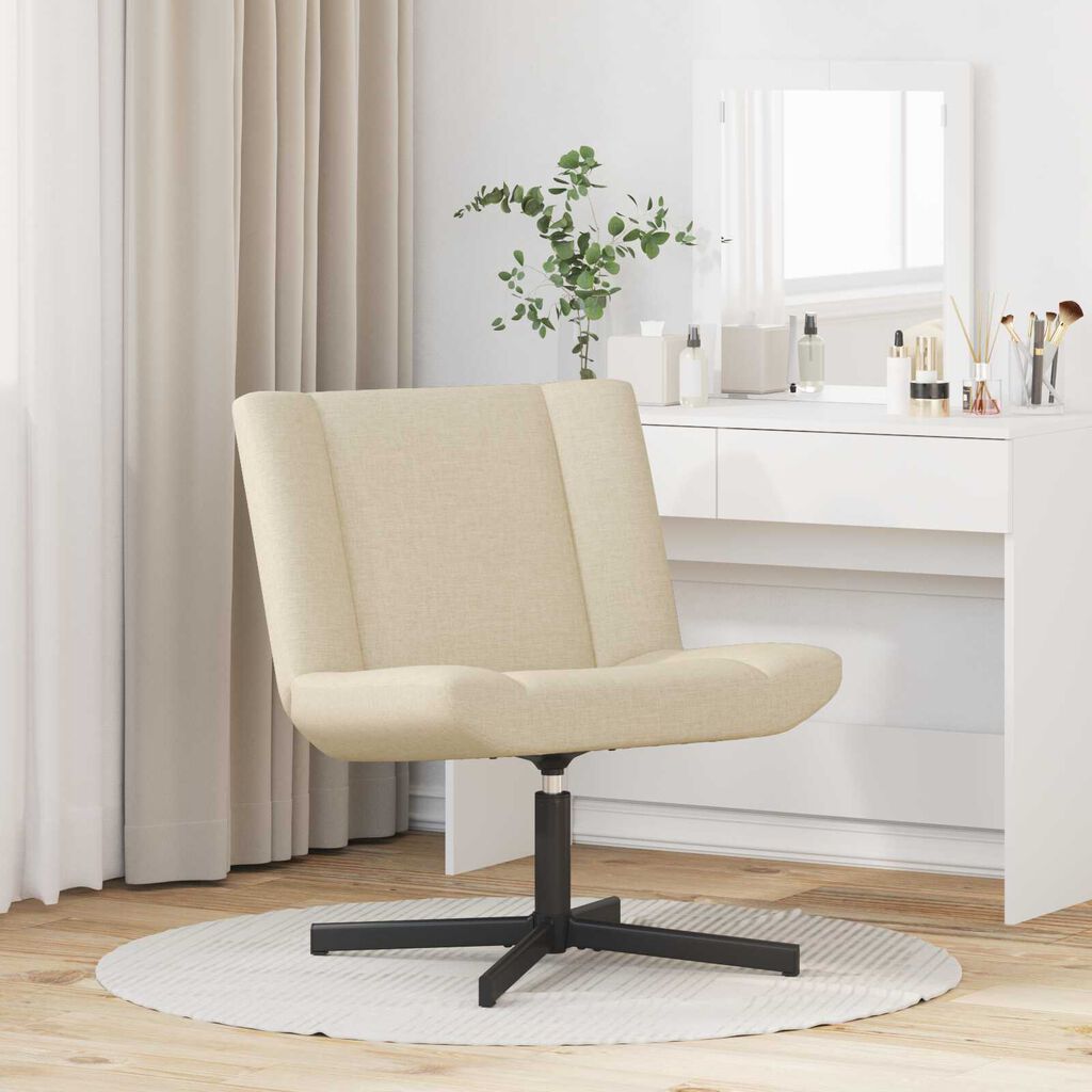 vidaXL Περιστρεφόμενη καρέκλα Κρεμ 63 x 75 x 76 εκ ύφασμα