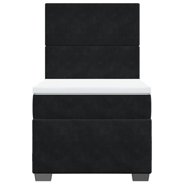 vidaXL Κρεβάτι Boxspring με Στρώμα Μαύρο 80 x 200 εκ. Βελούδινο