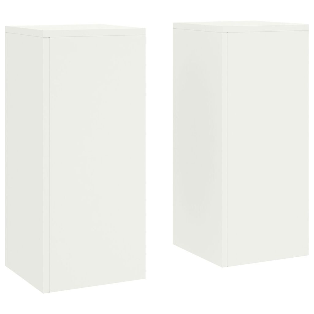 vidaXL Εξωτερικές Σταντ Φυτών σετ 2 σε λευκό, 24x24x55 εκ, Ατσάλι